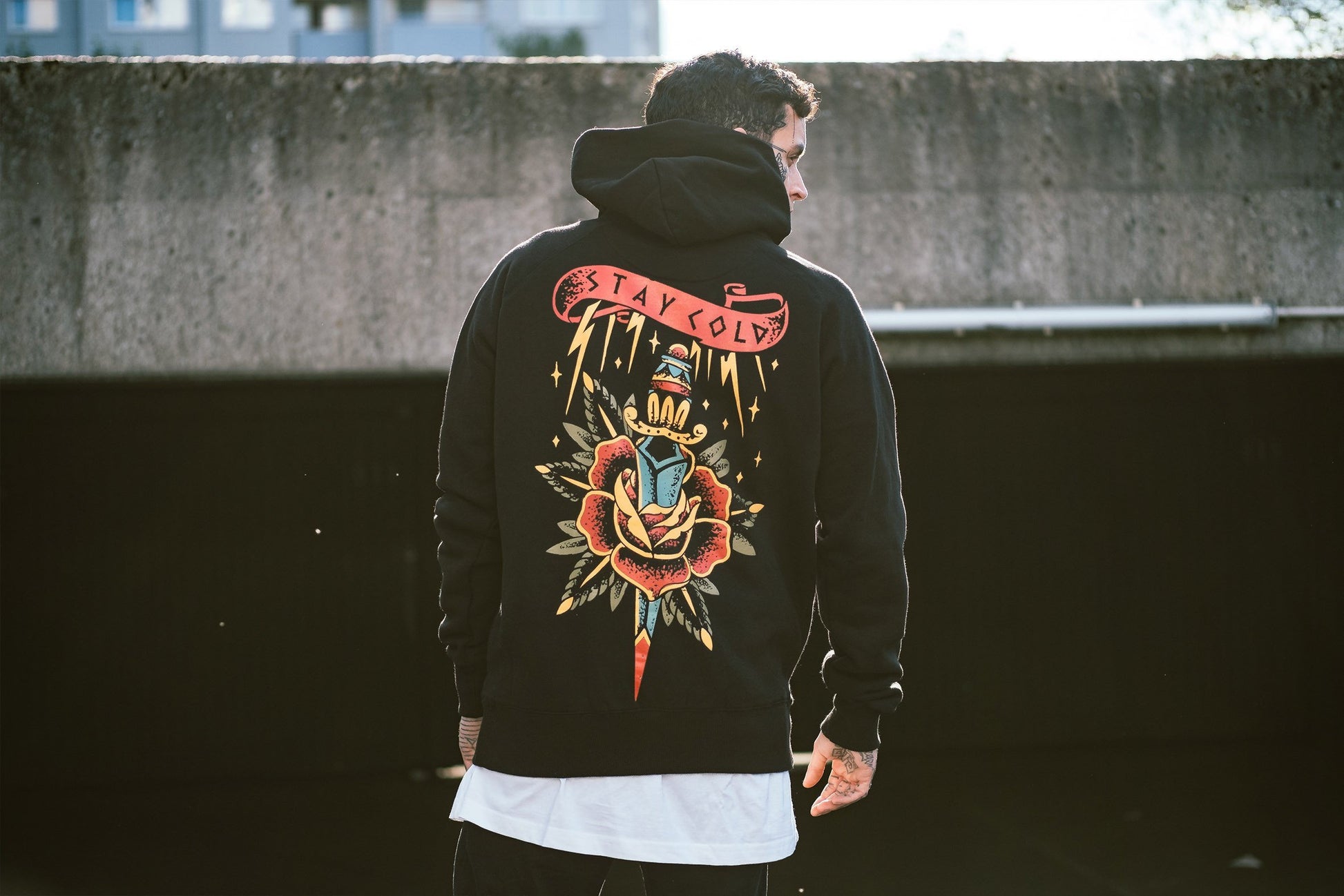 Rose Dagger Hoodie Black