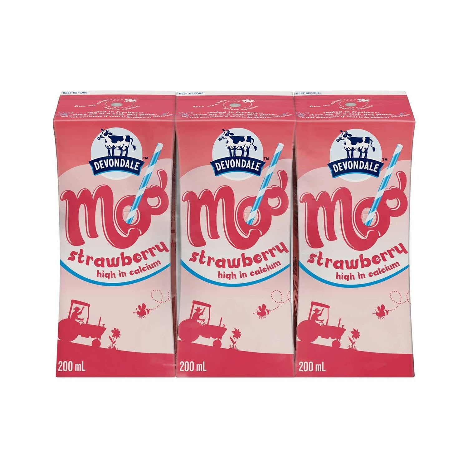 Devondale Moo Strawberry Milk 200mL 6pk