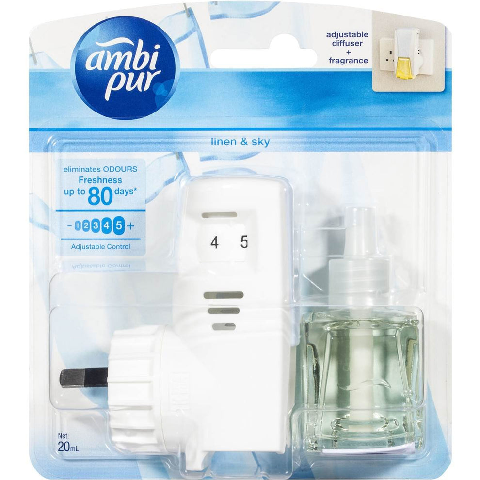 Ambi Pur Plug in Air Freshener Linen Sky Diffuser and Fragrance 20ml
