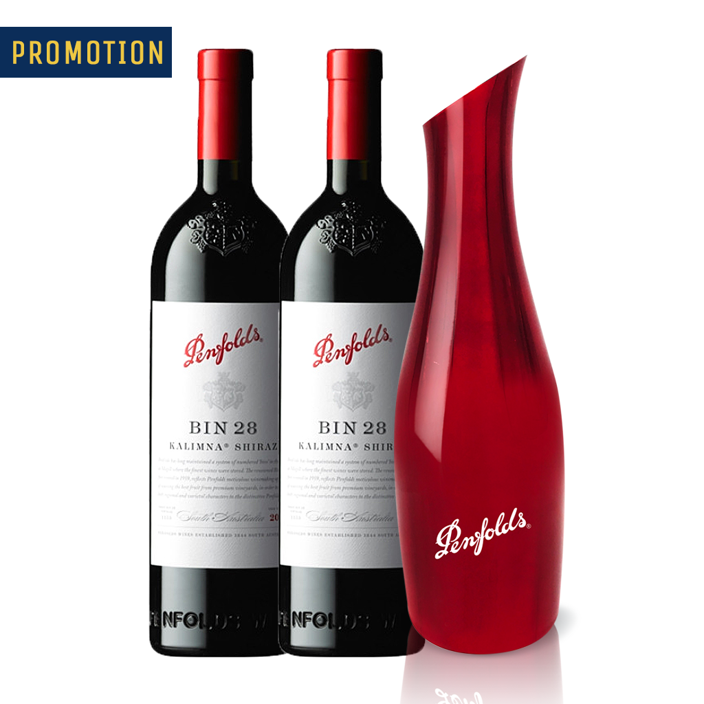 Penfolds Bin 28 Kalimna Shiraz x 2 (Free 1 Decanter)