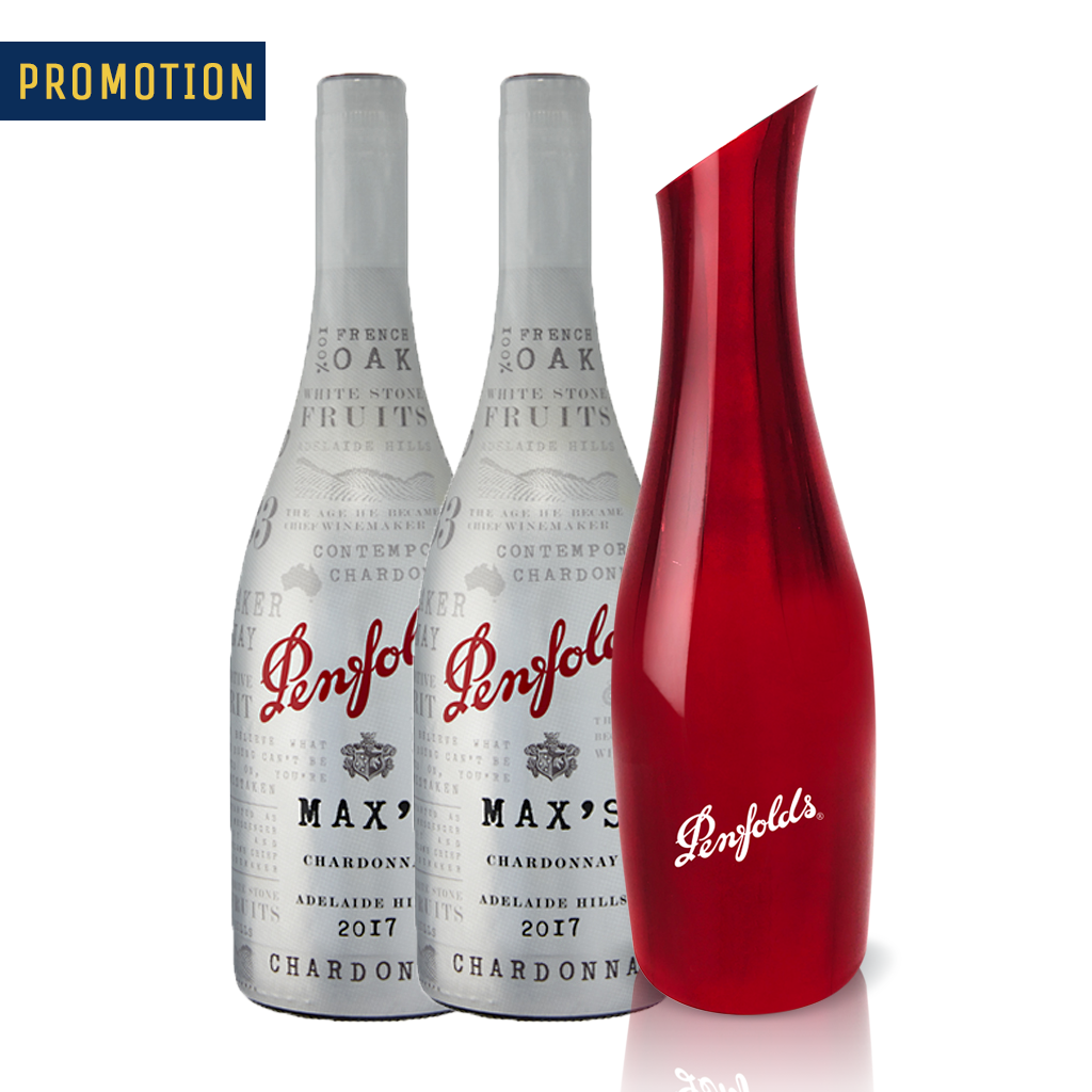 Penfolds Max's Chardonnay x 2 (Free 1 Decanter)