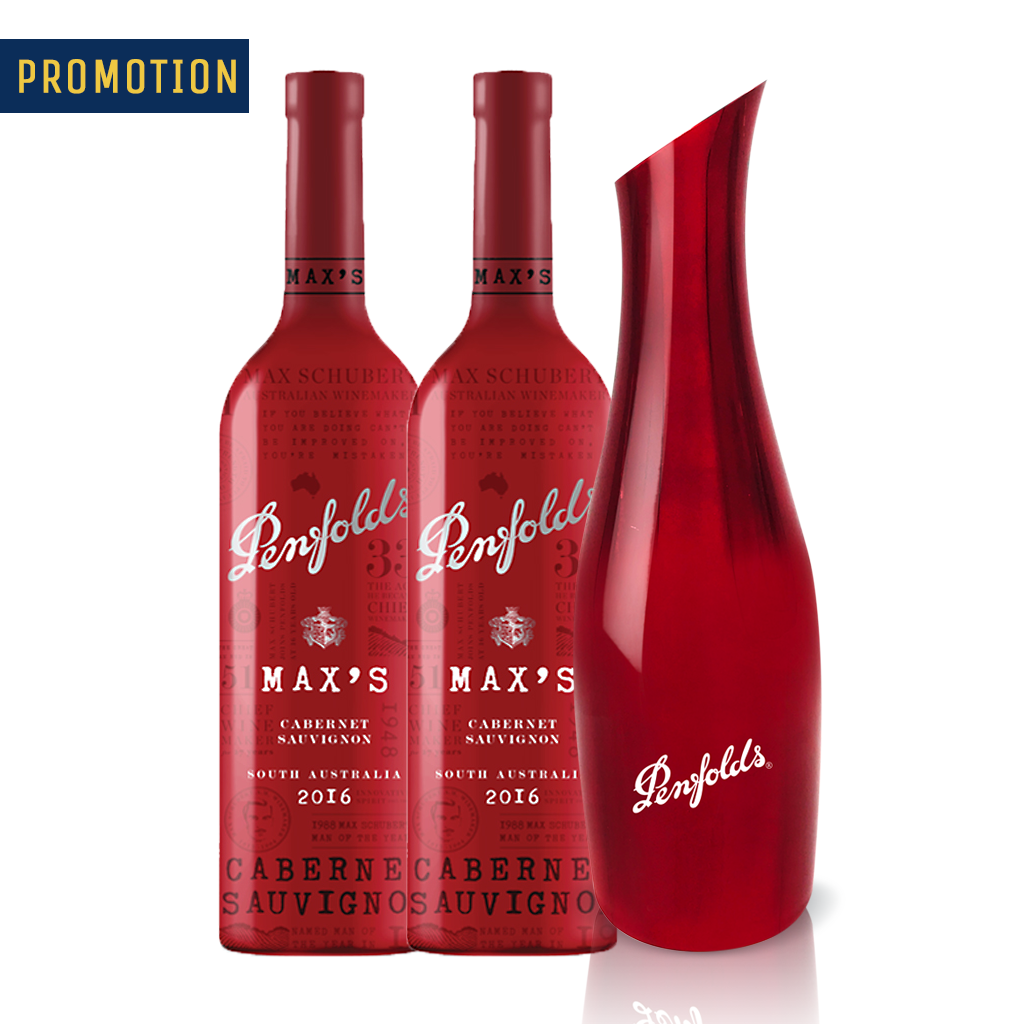 Penfolds Max's Cabernet Sauvignon x 2 (Free 1 Decanter)