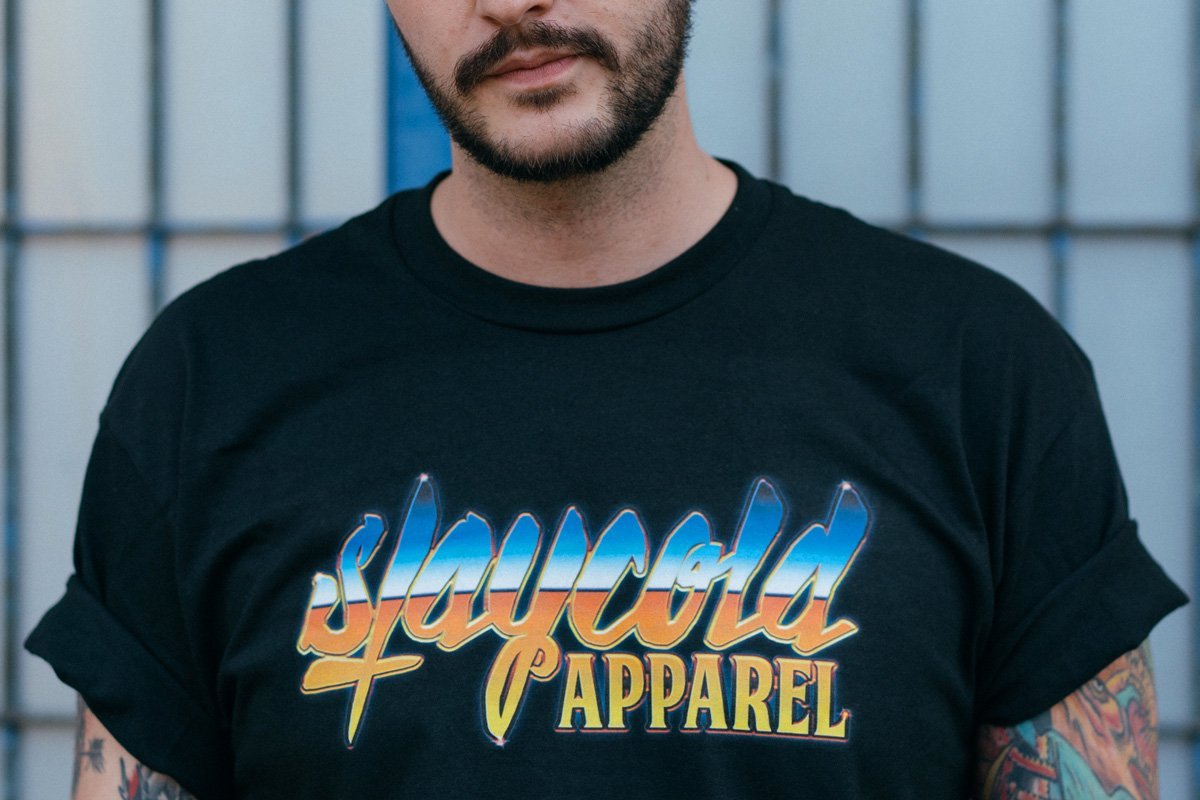 Stay Cold Apparel Variation of the Essential Logo Tee now in a 80s retro style