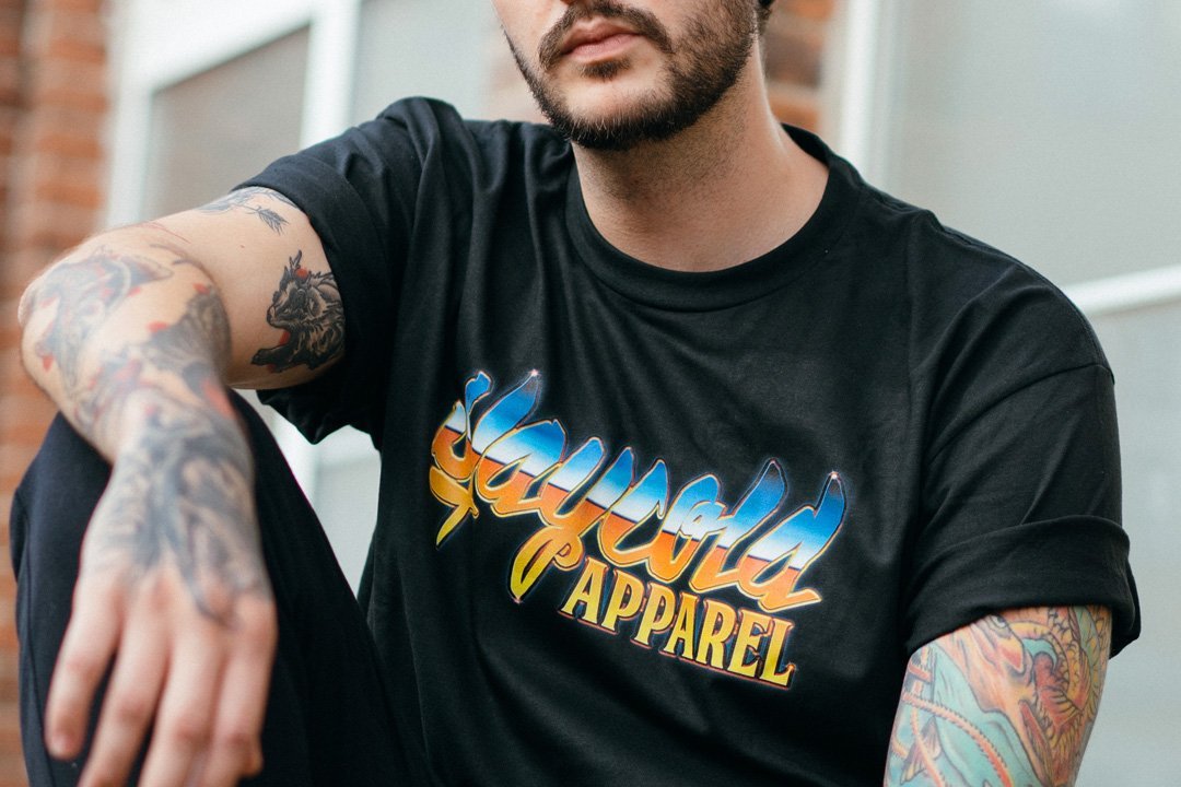 Stay Cold Apparel Variation of the Essential Logo Tee now in a 80s retro style