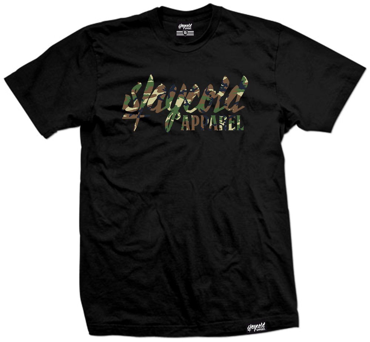 Stay Cold Apparel Variation of the Essential Logo Tee now in Camouflage Woodland