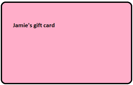 Jamie's gift card